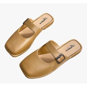 Lady Mary Jane flat sandals Khaki, Size-9 to 9-1/2